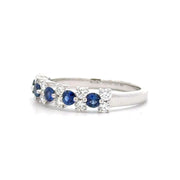 14K White Gold Sapphire & Diamond Stackable Ring