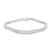 Platinum Emerald-Cut Diamond Tennis Bracelet