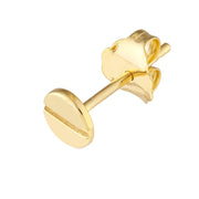 14K Yellow Gold Screw Head Stud Earrings