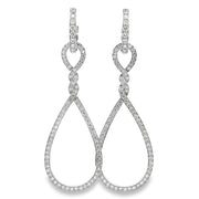 18K White Gold & Diamond Twisted Dangle Earrings