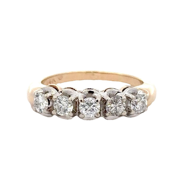 Estate 14K Yellow & White Gold Diamond Ring