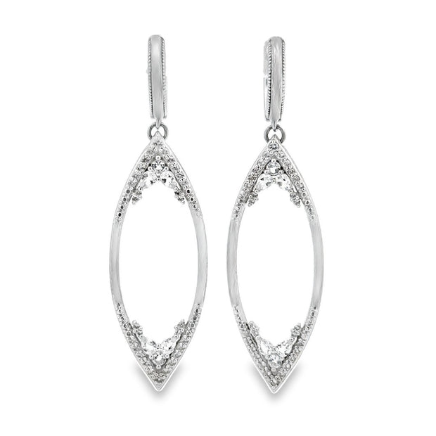 Estate Sterling Silver & White Topaz JudeFrances Earrings