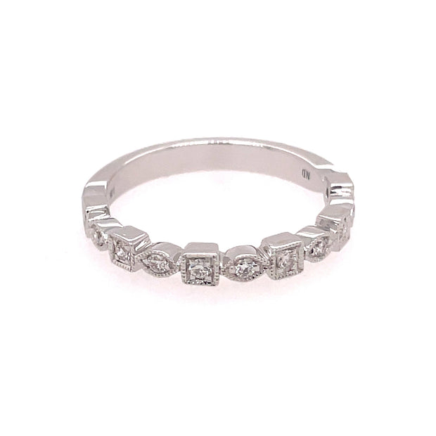 14K White Gold Stackable Diamond Ring