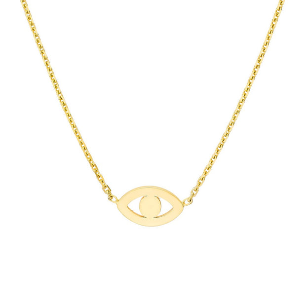 Mini Evil Eye Cutout Adjustable Necklace