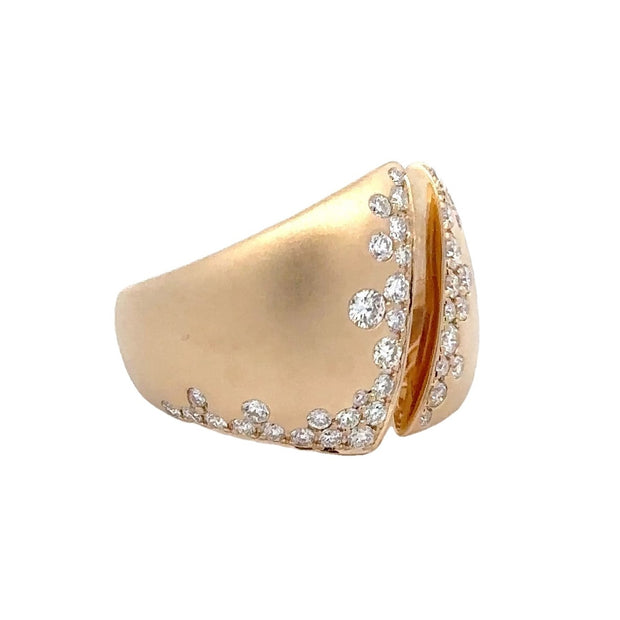 D.M. Kordansky 14K Yellow Gold Contemporary Sprinkled Diamond Ring