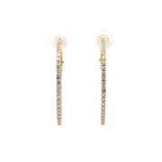 14K Yellow Gold Diamond Hoop Earrings