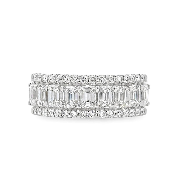 14K White Gold Emerald-Cut Diamond Ring