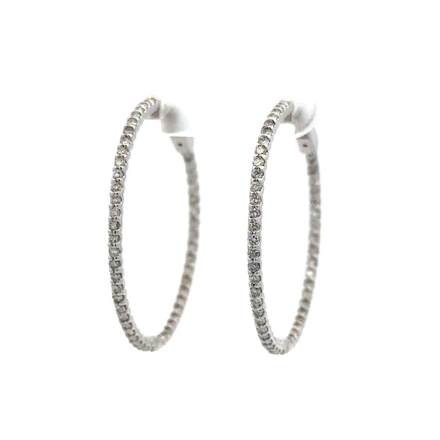 14K White Gold Inside-Out Diamond Earrings