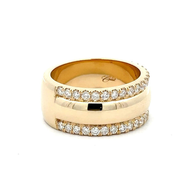 14K Yellow Gold Domed Diamond Ring