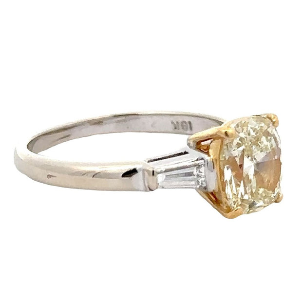 Estate 18K Yellow & White Gold Yellow & White Diamond Ring