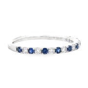 18K White Gold Sapphire & Diamond Stackable Ring