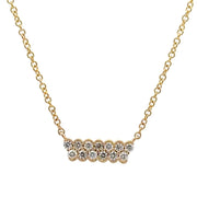 14K Yellow Gold Double Bar Diamond Necklace