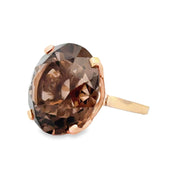 Estate 14K Yellow Gold Large Smoky Quartz Ring