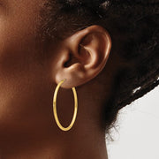 14K Yellow Gold Large Endless Hoop Earrings