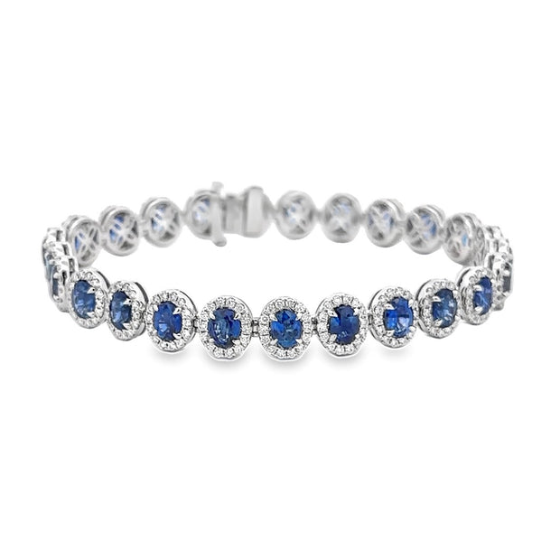 18K White Gold Sapphire & Diamond Bracelet