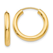 14K Yellow Gold Endless Hoop Earrings