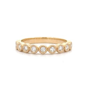 14K Yellow Gold Bezel-Set Diamond Anniversary Ring