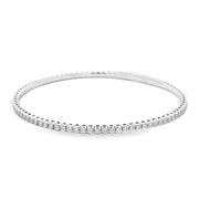 14K White Gold Flexible Diamond Bangle