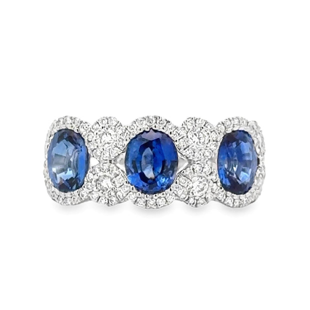 18K White Gold Sapphire & Diamond Ring