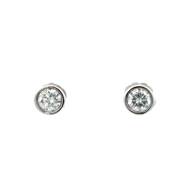 14K White Gold Diamond Stud Earrings