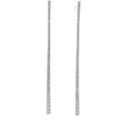 18K White Gold Tapered Diamond Bar Earrings