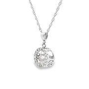 Estate 14K White Gold Floating Diamond Necklace