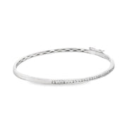 14K White Gold Diamond Bangle Bracelet