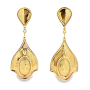 Estate 14K Yellow Gold Cameo-Style Dangle Earrings