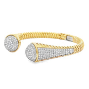 14K Yellow Gold Pavé-Set Diamond Cuff Bracelet