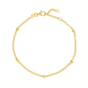 14K Yellow Gold Diamond-Cut Bead Station Bracelet