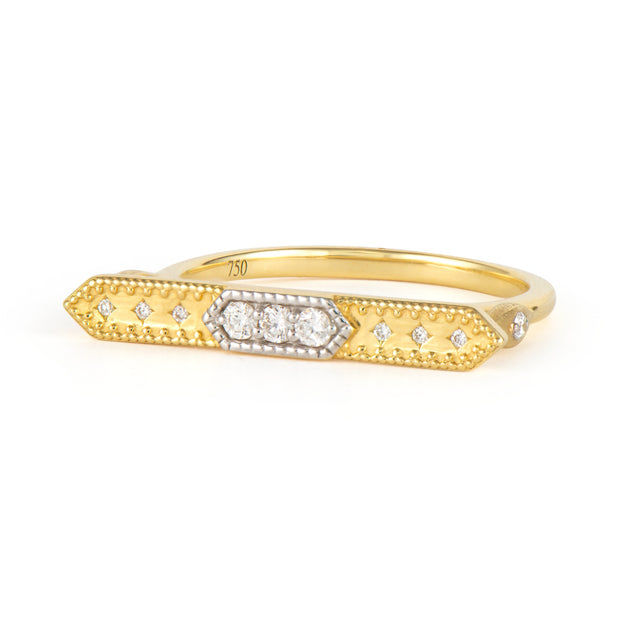 JudeFrances Lisse Elongated Hex East West Stack Ring