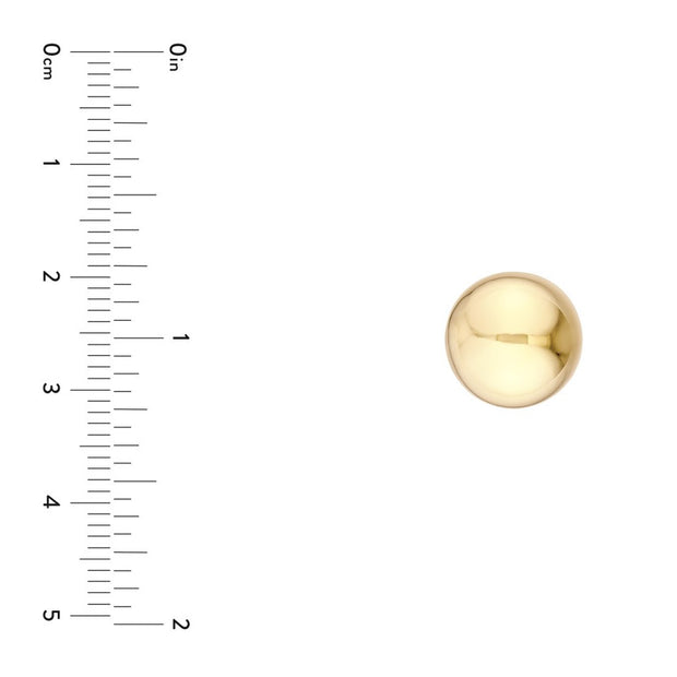 14K Yellow Gold 12mm Ball Stud Earrings