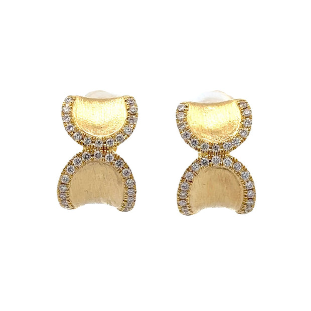 Nava Dee 14K Yellow Gold Contemporary Diamond Earrings