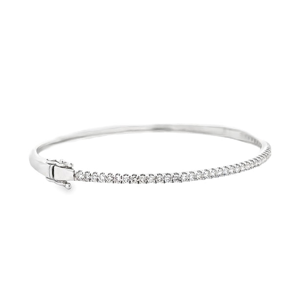 18K White Gold Diamond Bangle Bracelet