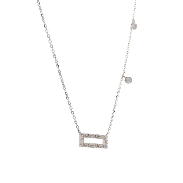 14K White Gold Contemporary Diamond Necklace