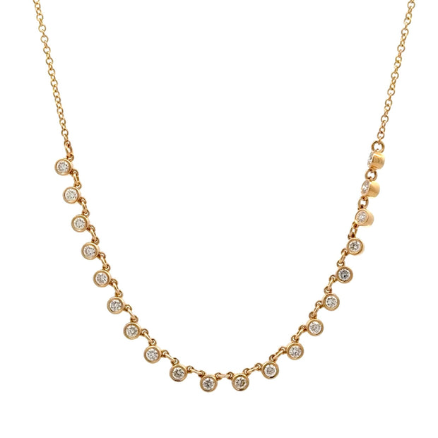 14K Yellow Gold Dangle Diamond Necklace