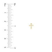 14K Yellow Gold Diamond Cross Stud Earrings