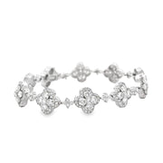 18K White Gold Quartefoil Diamond Bracelet