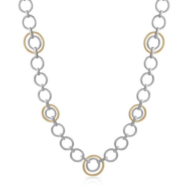 ALOR Yellow & Grey Cable Interlock Necklace