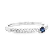 18K White Gold Sapphire & Diamond Stackable Ring