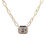 14K Yellow Gold Cluster-Style Diamond Necklace