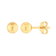 14K Yellow Gold 4mm Polished Ball Stud Earrings