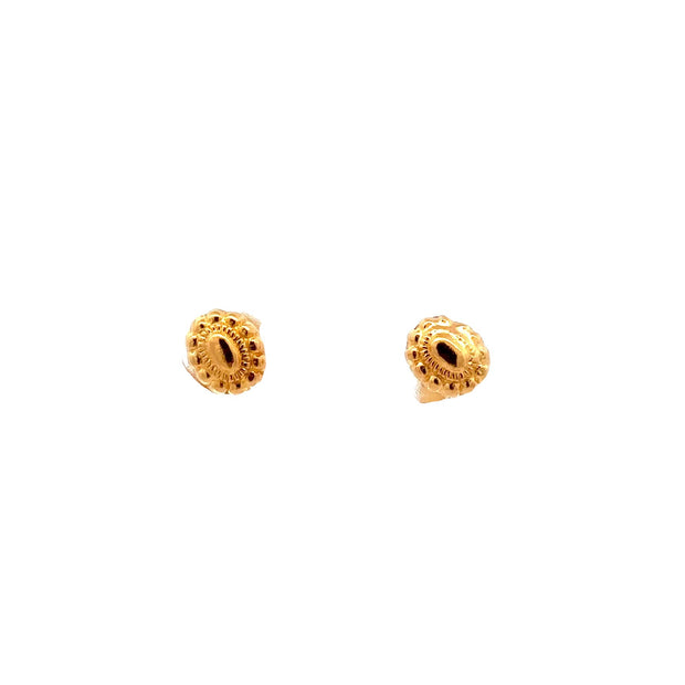 Estate 22K Yellow Gold Small Oval Stud Earrings