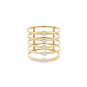 14K Yellow Gold Contemporary Diamond Ring