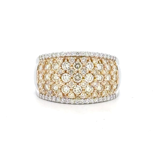 14K White & Yellow Gold Yellow & White Diamond Ring