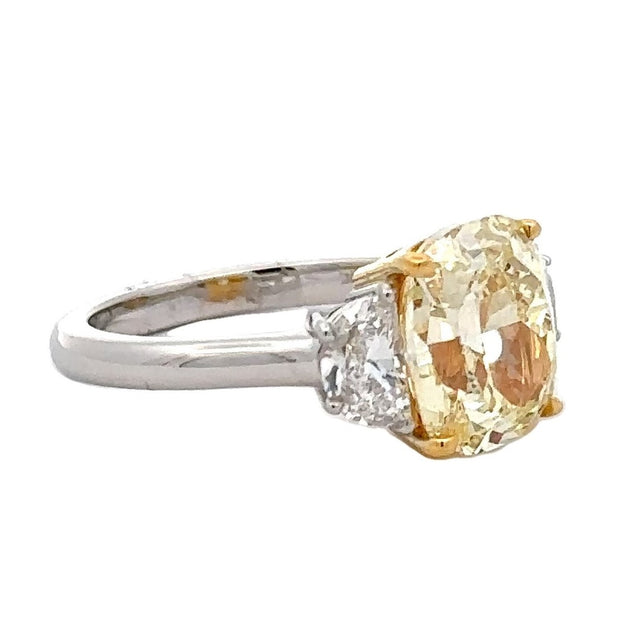 Platinum & 18K Yellow Gold Yellow & White Diamond Ring