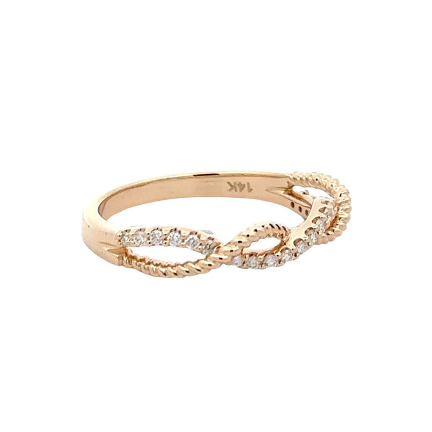 14K Yellow Gold Diamond Infinity Ring