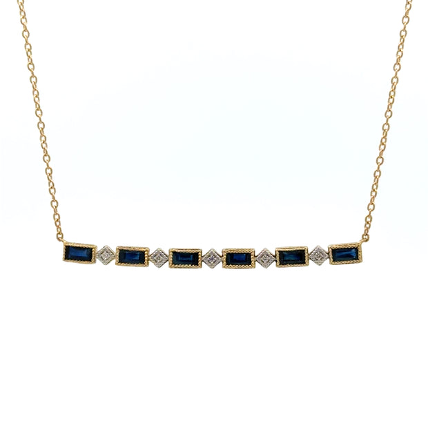 JudeFrances Lisse Kite & Baguette Bar Necklace