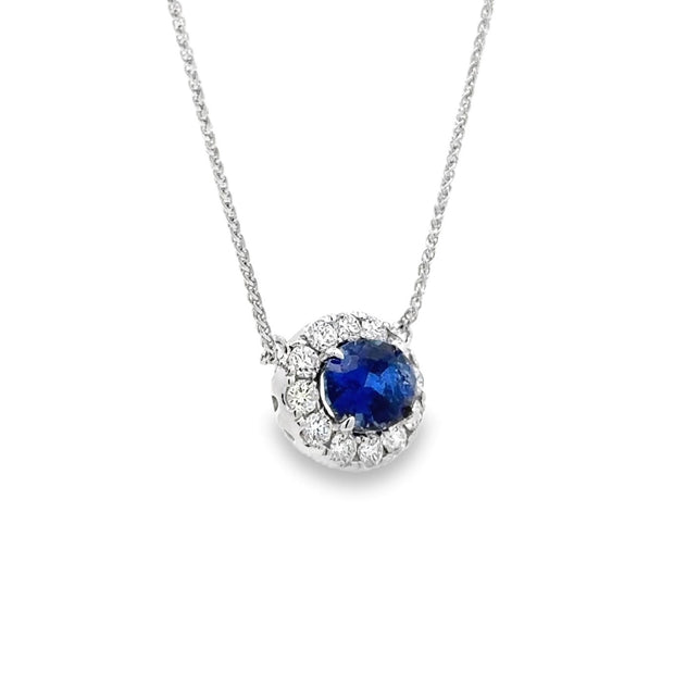 18K White Gold Sapphire & Diamond Necklace