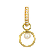 JudeFrances Petite Open Circle Pearl Earring Charm